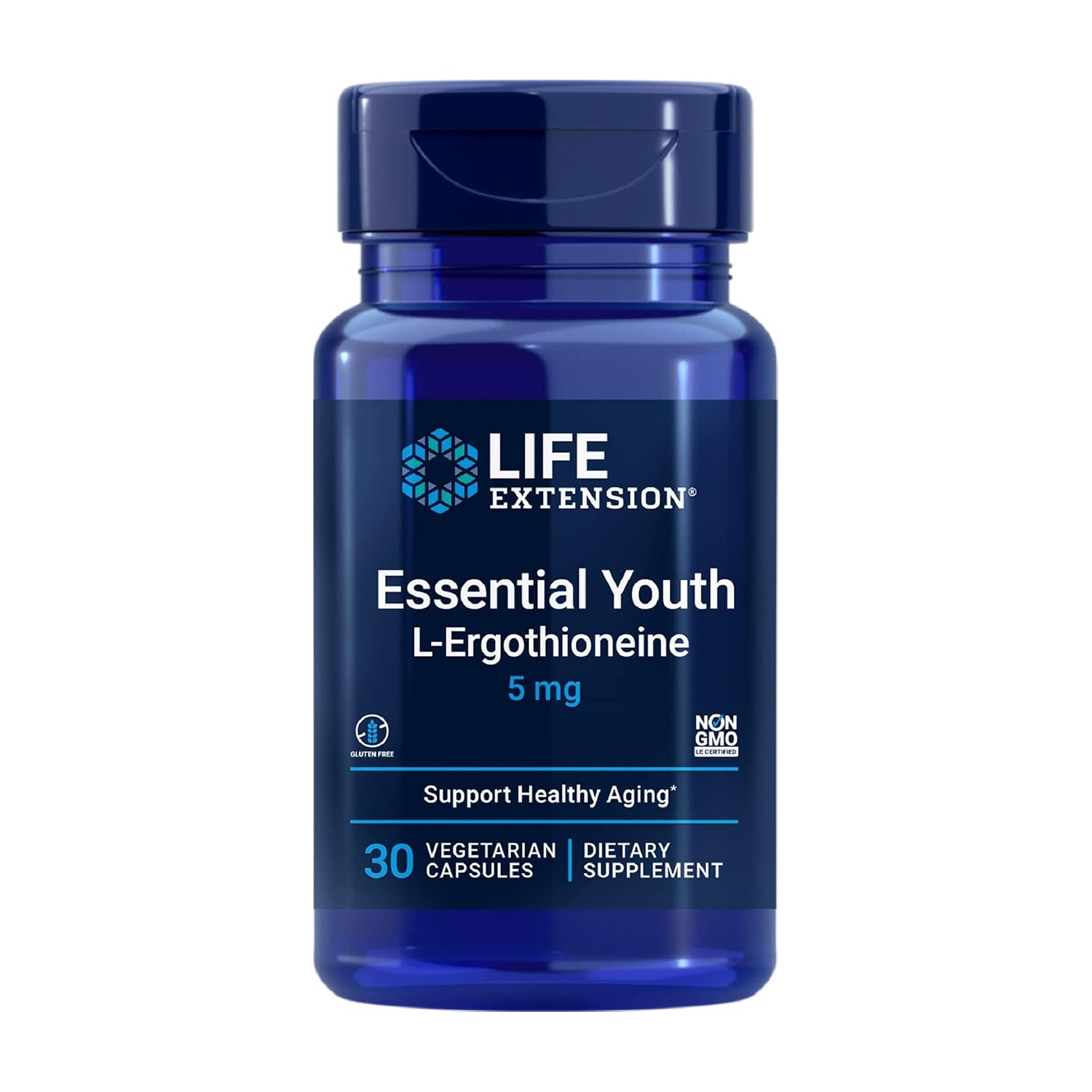 Life Extension Essential Youth L-Ergothioneine – Promotes Longevity & Healthy Aging 5 mg – 30 Vegetarian Capsules