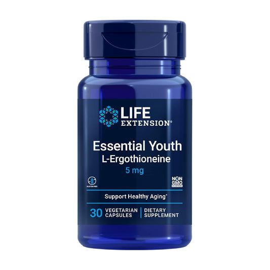 Life Extension Essential Youth L-Ergothioneine – Promotes Longevity & Healthy Aging 5 mg – 30 Vegetarian Capsules