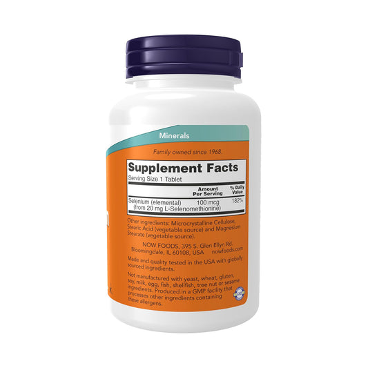 NOW Foods Supplements, Selenium (L-Selenomethionine) 100 mcg, Essential Mineral*, 250 Tablets
