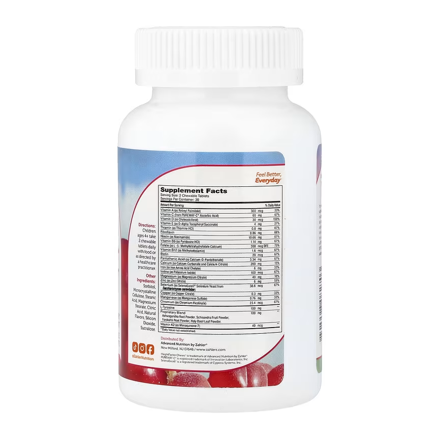 Zahler HeightFactor Chewable Tablets - Natural Kids Height Growth Supplement for Children Age 4+ Doctor Formulated Height Increase Maximizer to Grow Taller - Natural Growth Support Formula, 60 Count