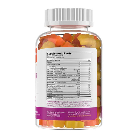 Zahler - Chapter One Kids Multivitamin Gummy with 13 Vitamins & Nutrients (120 Flavored Gummies)