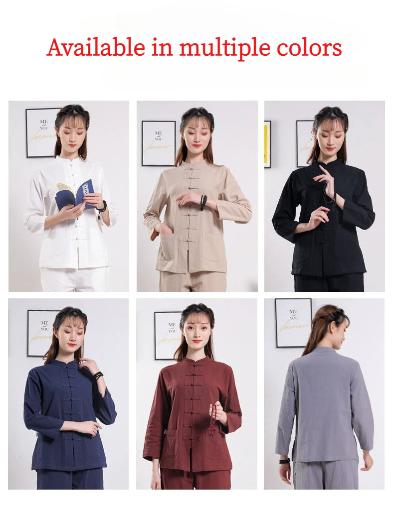 Xuanshan unisex lay suit tea suit cotton and linen wide-leg pants Chinese style Zen Chinese Tang style Zen suit set