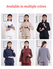 Xuanshan unisex lay suit tea suit cotton and linen wide-leg pants Chinese style Zen Chinese Tang style Zen suit set
