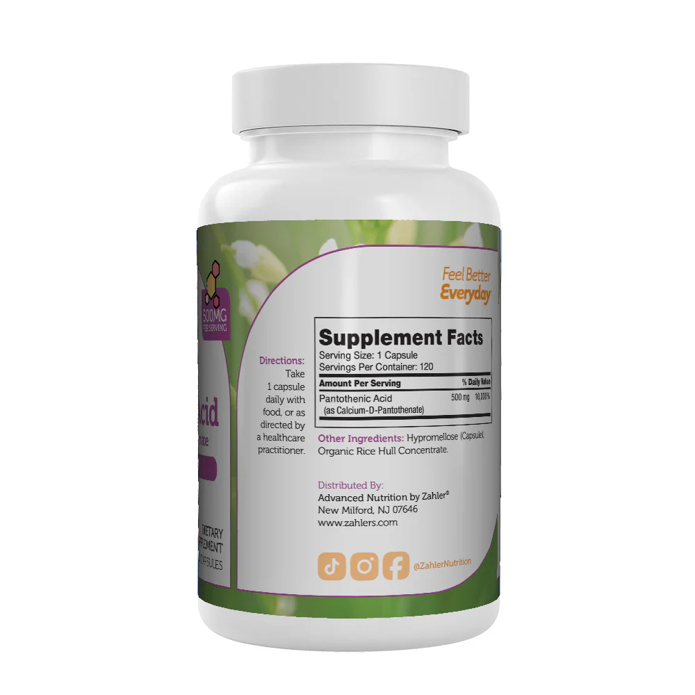 Zahler Pantothenic Acid 120 Capsules