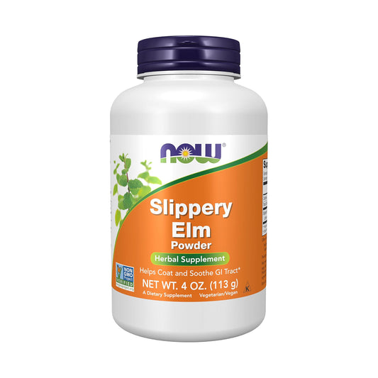 NOW Foods Supplements, Slippery Elm Powder (Ulmus rubra), Non-GMO Project Verified, Herbal Supplement, 4-Ounce