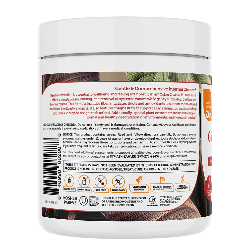 Zahler Colon Cleanse 10-Day Detox Cleanse - Cucumber Mint Flavor - Herbal Digestive Wellness - 3.5 oz Jar