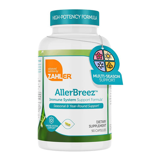 Zahler AllerBreez Immune System Support Formula with Vitamin C, Quercetin, Vitamin B5, MSM & Stinging Nettle (180 Capsules)