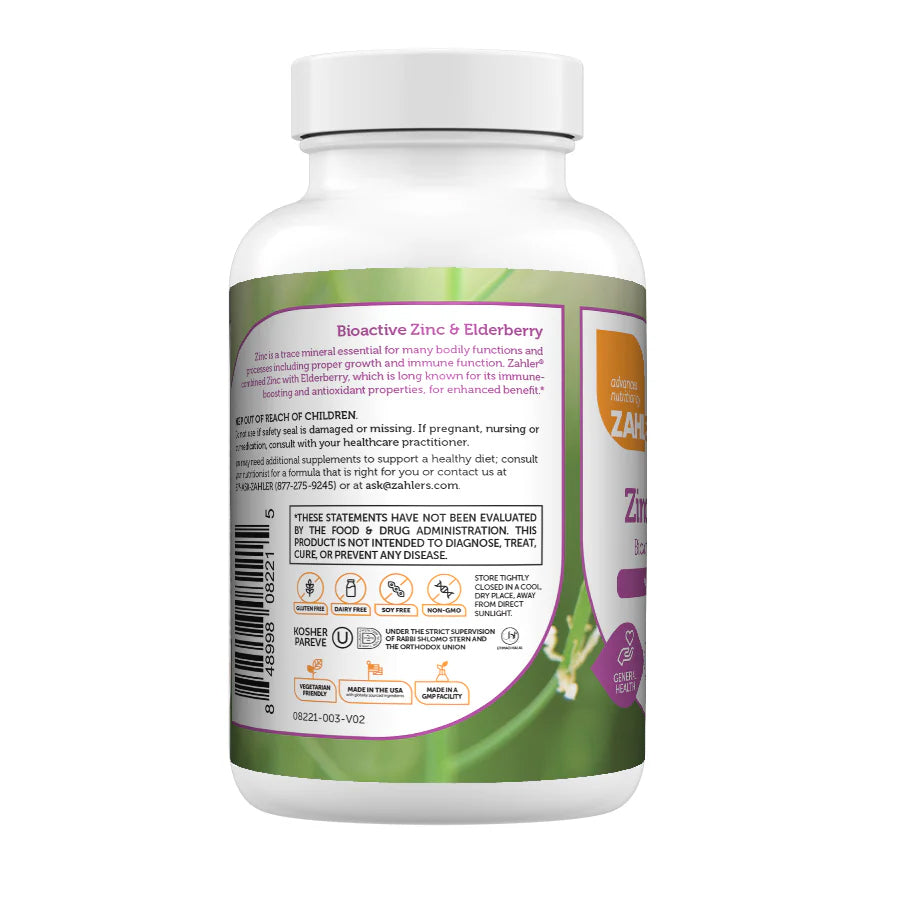 Zahler Elderberry Zinc Lozenges for Adults & Kids - Delicious Chewable Zinc & Sambucus Elderberry Lozenges for Immune Support - Kosher, Made in USA - Zinc Supplements for Men & Women (90 Count)