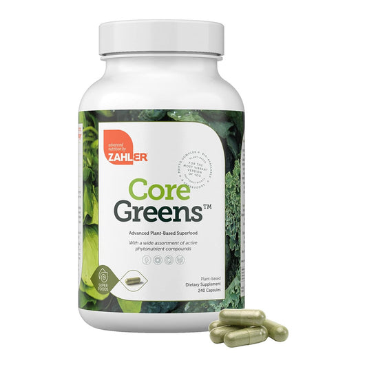 Zahler Core Greens, Superfood Greens Capsules, Super Greens with Spirulina, Chlorella, Spectra Blend and More, Kosher, 240 Capsules