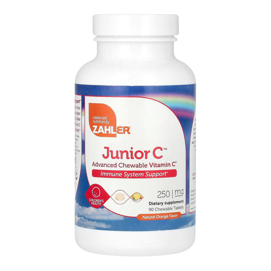 Zahler Junior C, Advanced Chewable Vitamin C, Natural Orange, 250 mg, 90 Chewable Tablets