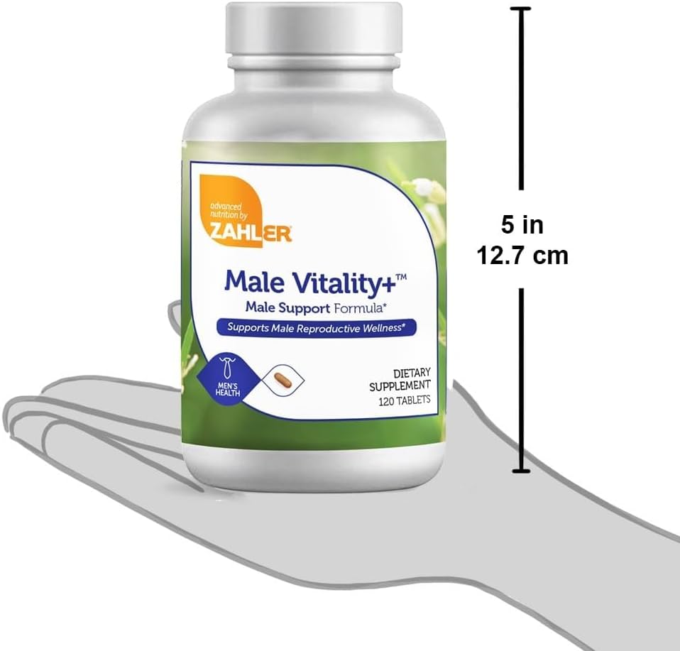 Zahler Male Vitality+ and Fertility Supplements, Male Formula Supporting Energy and Reproductive Wellness, 120 Tablets