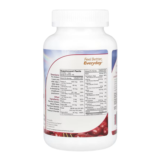 Zahler, Junior Multi™, Complete Once-Daily Multi-Vitamin, Natural Cherry, 180 Chewable Tablets
