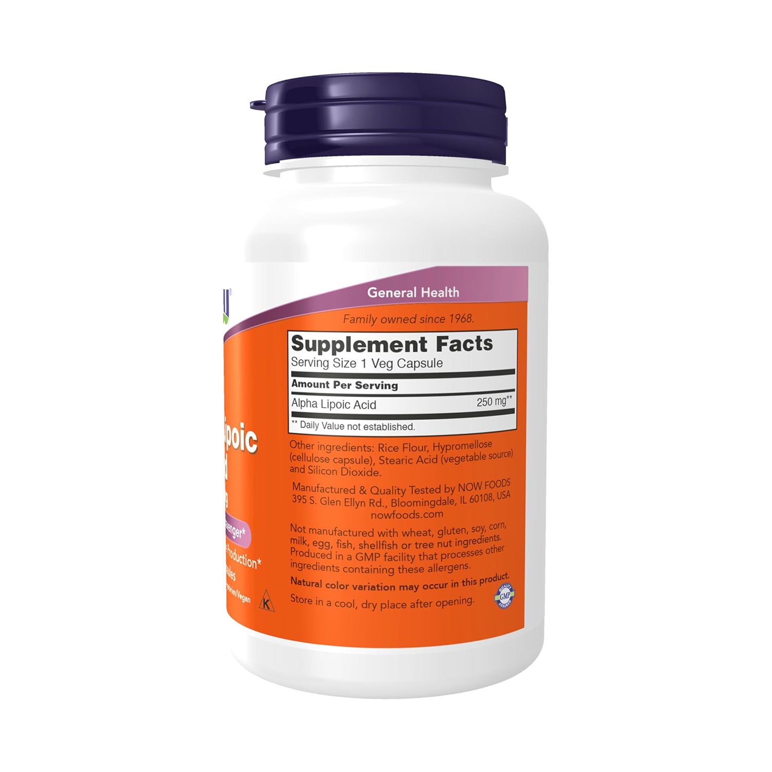 NOW Foods Supplements, Alpha Lipoic Acid 250 mg, Supports Glutathione Production*, Free Radical Scavenger*, 120 Veg Capsules