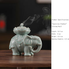 Ceramic Censer for Coil Incense – Song-Style Yue Ware & Ru Ware, Zen Tea Ceremony & Meditation Decor B Ru ware