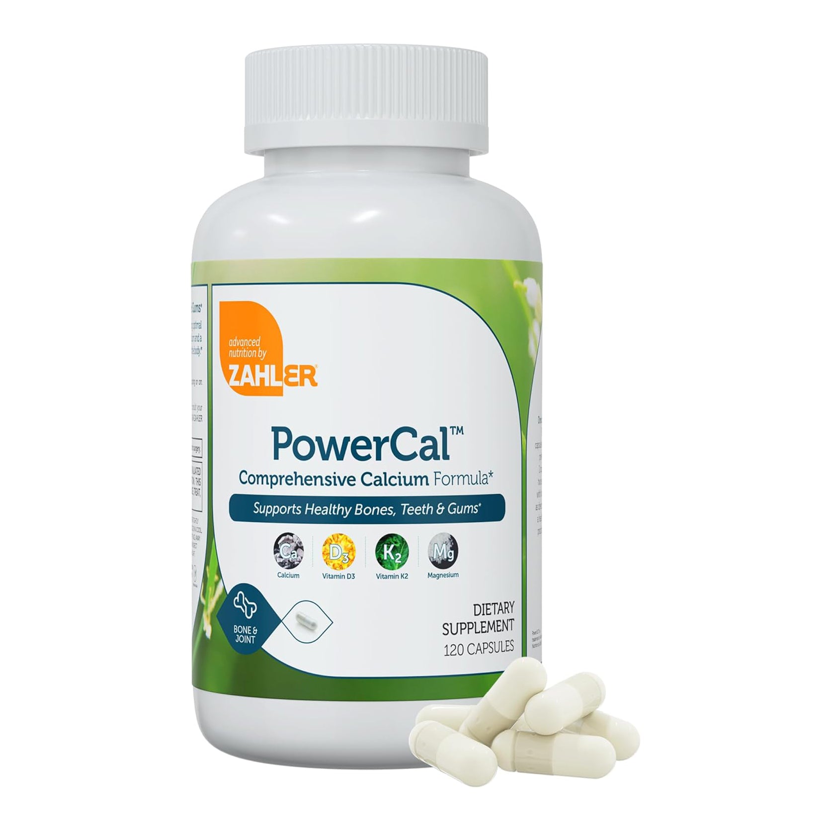Zahler PowerCal - Calcium D3 K2 Magnesium Supplement - Teeth, Gums & Bone Strength Support - Kosher Bone Health Calcium Supplement for Women & Men with Vitamin D3 K2 and Magnesium (120 Capsules)