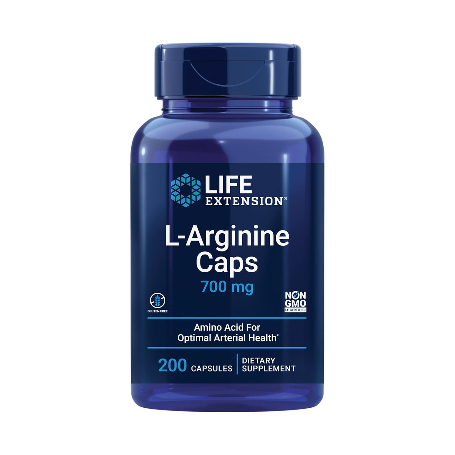 Life Extension L-Arginine Caps, 700 mg, Vitamin C & Amino Acid for Optimal arterial Health, Supports Heart & Immune Health, Healthy Tissue & Bones, 200 Capsules