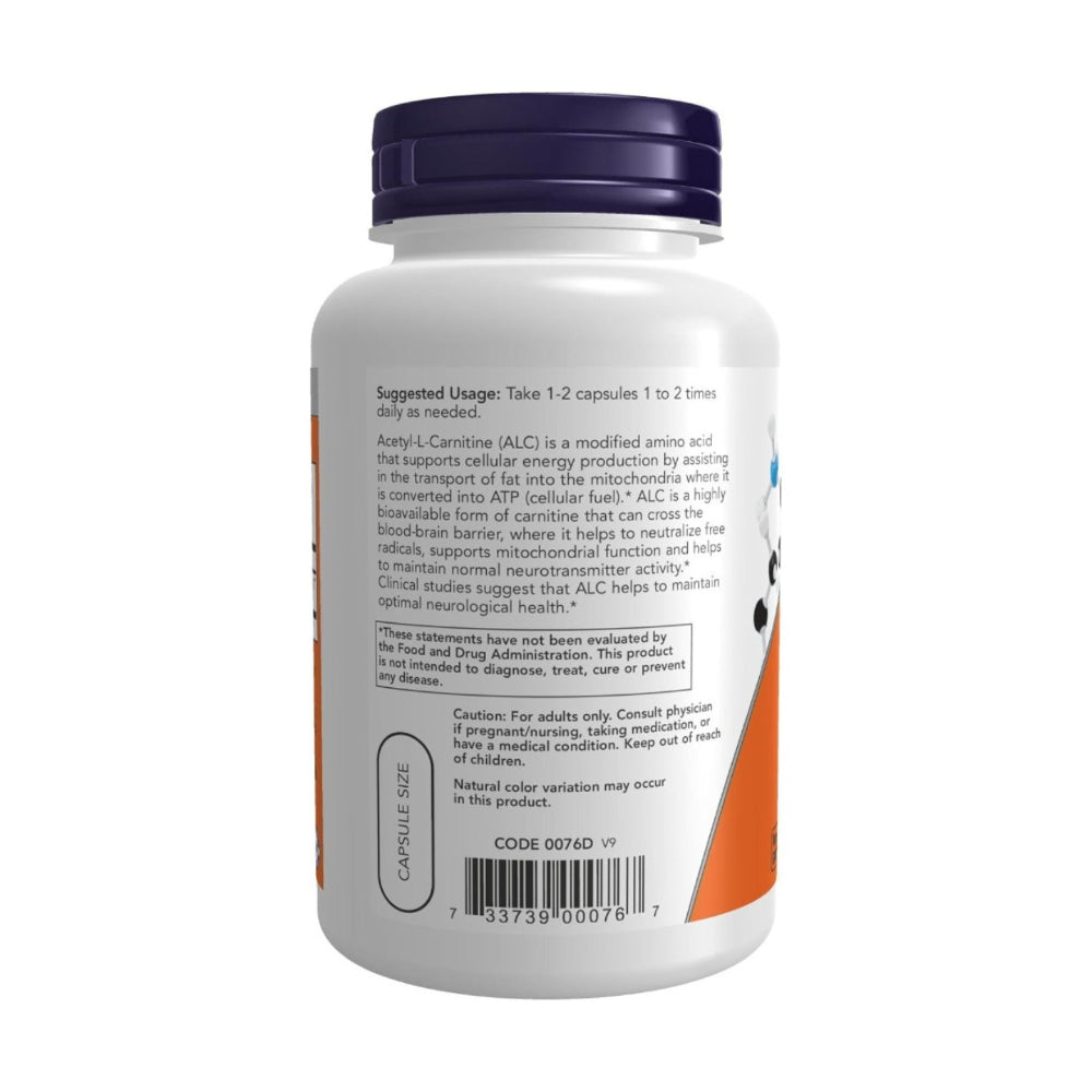 NOW Foods Acetyl L-Carnitine 500 mg 100 caps
