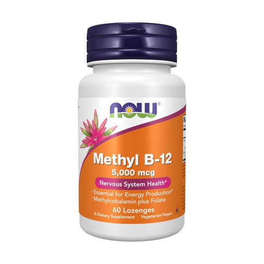 NOW Foods Supplements, Methyl B-12 (Methylcobalamin) 5,000 mcg, Nervous System Health*, 60 Lozenges