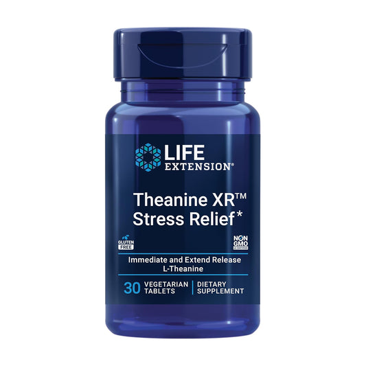 Life Extension Theanine XR™ Stress Relief – L-Theanine – Promotes a Calm Response to Daytime Stress – Non-GMO, Gluten-Free, Vegetarian – 30 Tablets