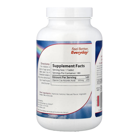 Zahler Junior C™, Advanced Chewable Vitamin C, Natural Orange, 250 mg, 180 Chewable Tablets