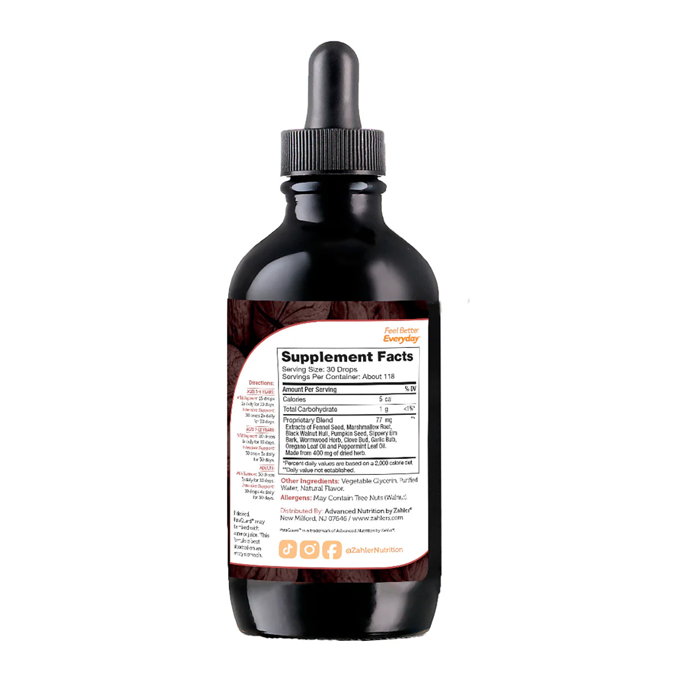 Zahler - ParaGuard Liquid Drops - Gut Health Supplement Natural Support for Humans - Certified Kosher (4 Oz) (4 oz., Drop)