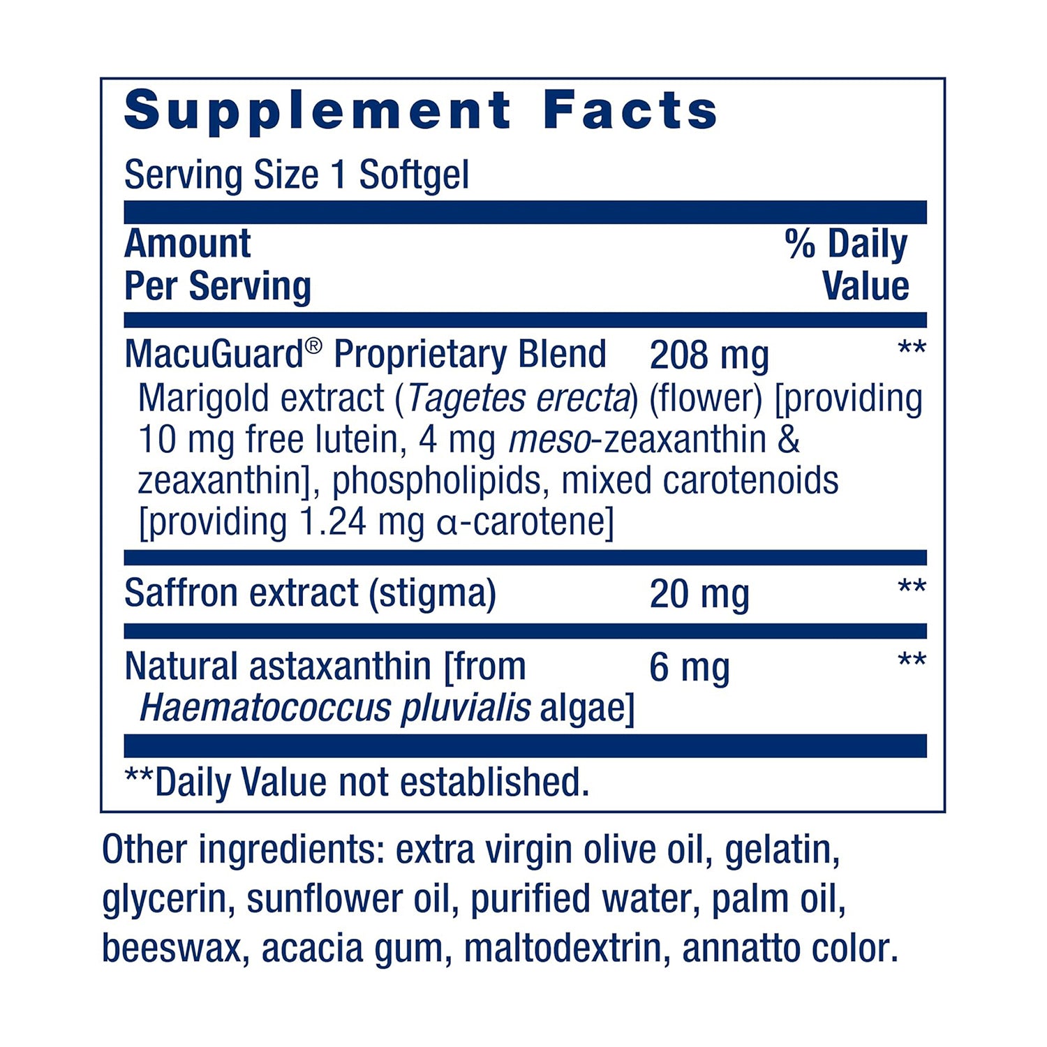 Life Extension MacuGuard Ocular Support with Saffron & Astaxanthin – Eye Health Supplement for Healthy Vision 60 softgels