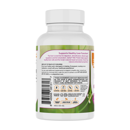 Zahler Milk Thistle Support Healthy Liver Function 60 Capsules