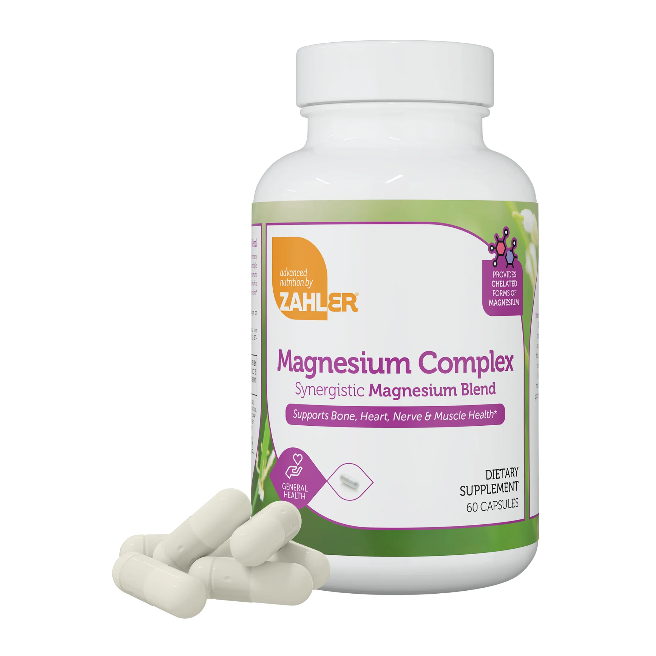 Zahler, Magnesium Complex,  Bone Nerve Heart & Muscle Health (60 Capsules)