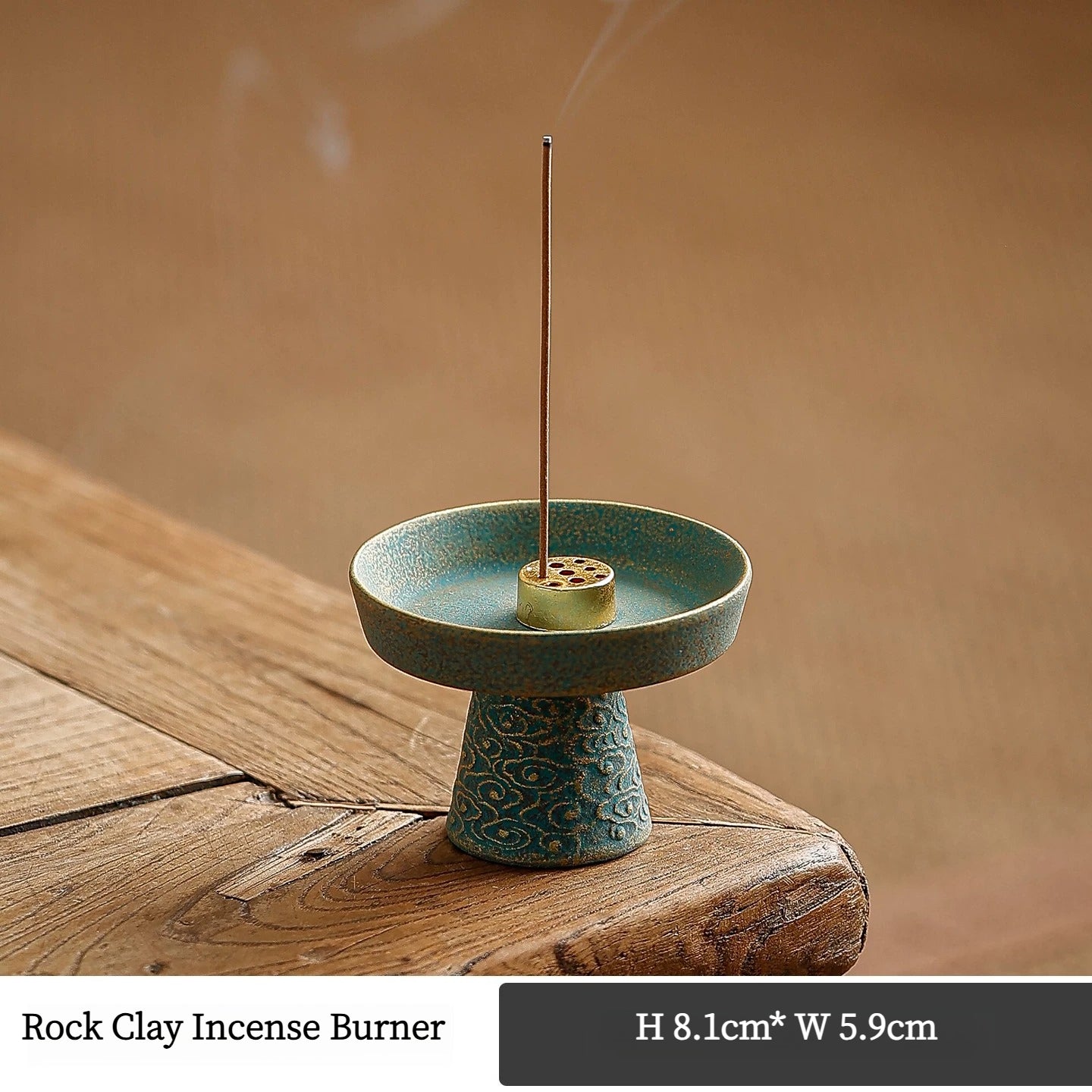 Vintage Old Rock Clay Incense Holder – Rustic Ceramic Stick Incense Burner, Zen Study Decor & Meditation Accessory