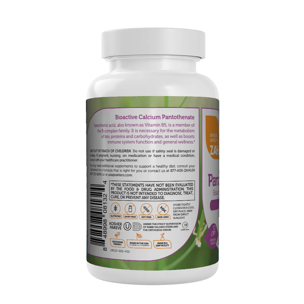 Zahler Pantothenic Acid 120 Capsules