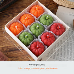 Pumpkin Scented Candle Gift Box – Faux Fruit Decor, Halloween & Thanksgiving Table Centerpiece Style 4