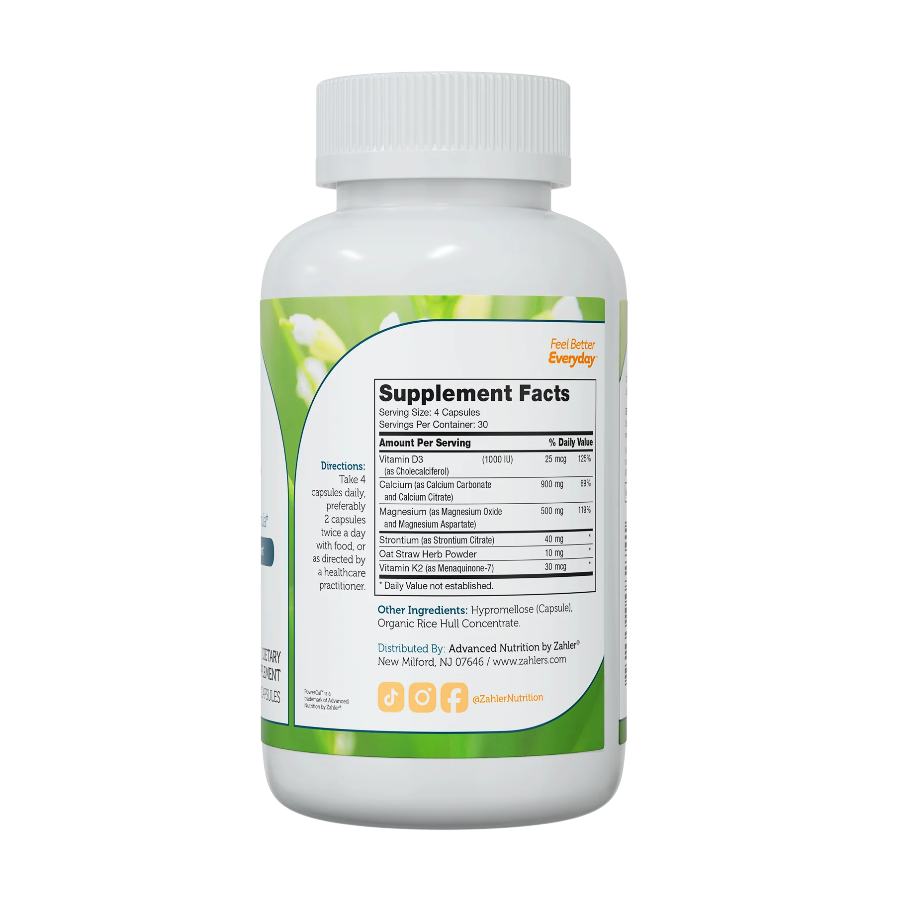 Zahler PowerCal - Calcium D3 K2 Magnesium Supplement - Teeth, Gums & Bone Strength Support - Kosher Bone Health Calcium Supplement for Women & Men with Vitamin D3 K2 and Magnesium (120 Capsules)