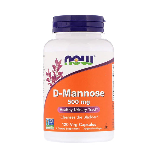 NOW Foods Supplements, D-Mannose 500 mg, Non-GMO Project Verified, Healthy Urinary Tract* 120 Caps 500 mg