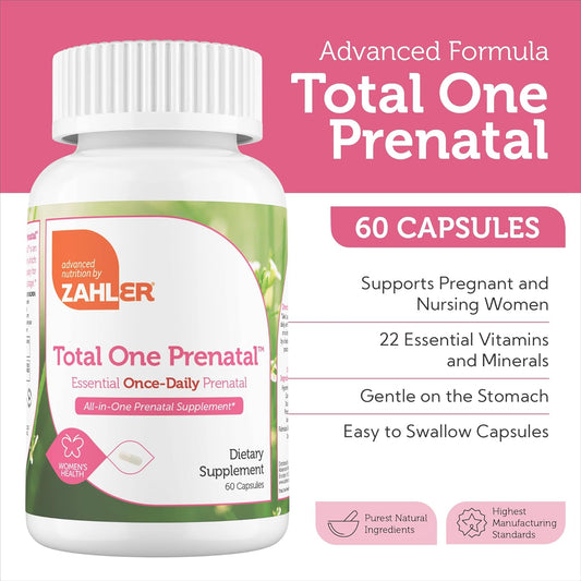 Zahler - Total One Prenatal Vitamins for Women (60 Count) Daily Multi Vitamin