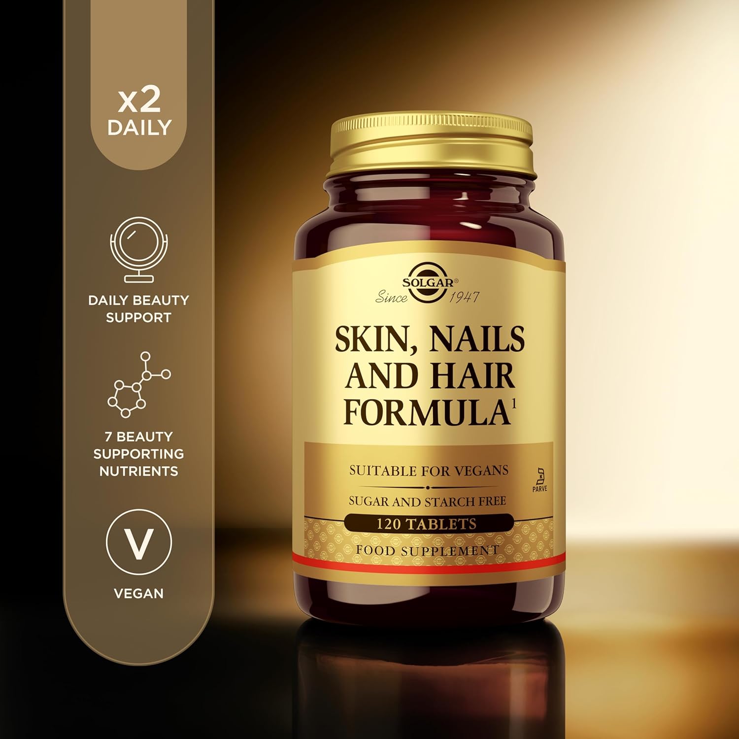 Solgar Skin, Nails & Hair, Advanced MSM Formula, 120 Tablets - Supports Collagen for Hair, Nail and Skin Health