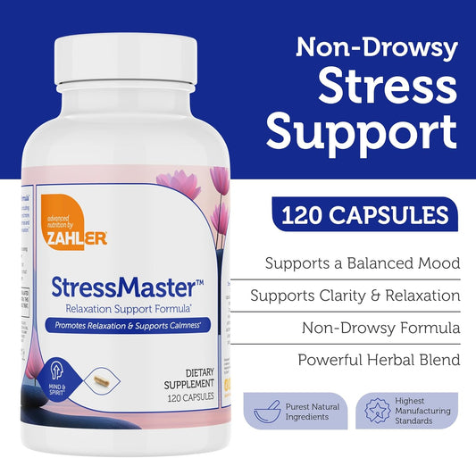 Zahler, StressMaster™, Natural Relaxation & Calm Mood Support Formula 120 Capsules