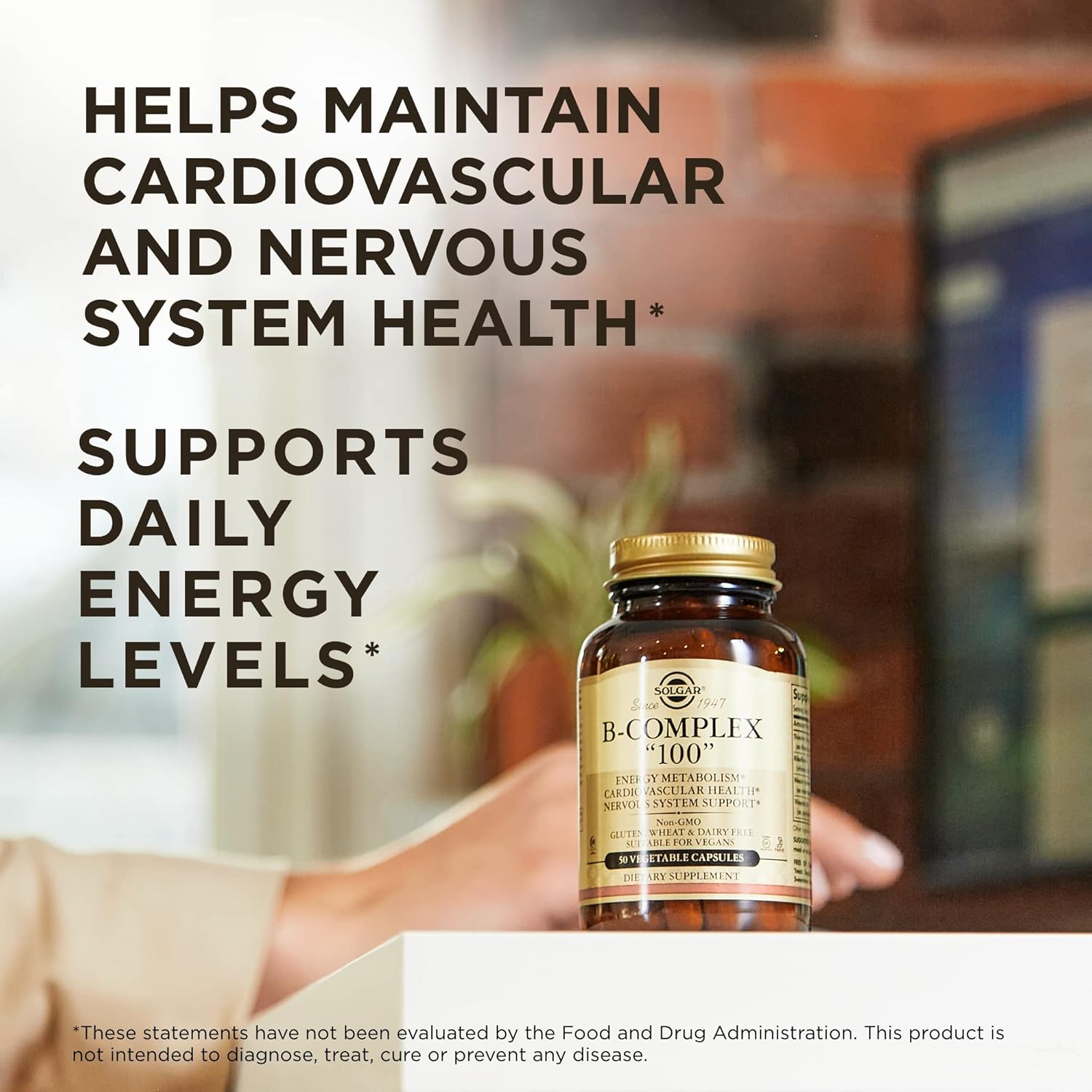 SOLGAR B-Complex 100" - 100 Tablets - Energy Metabolism, Cardiovascular Health, Nervous System Support