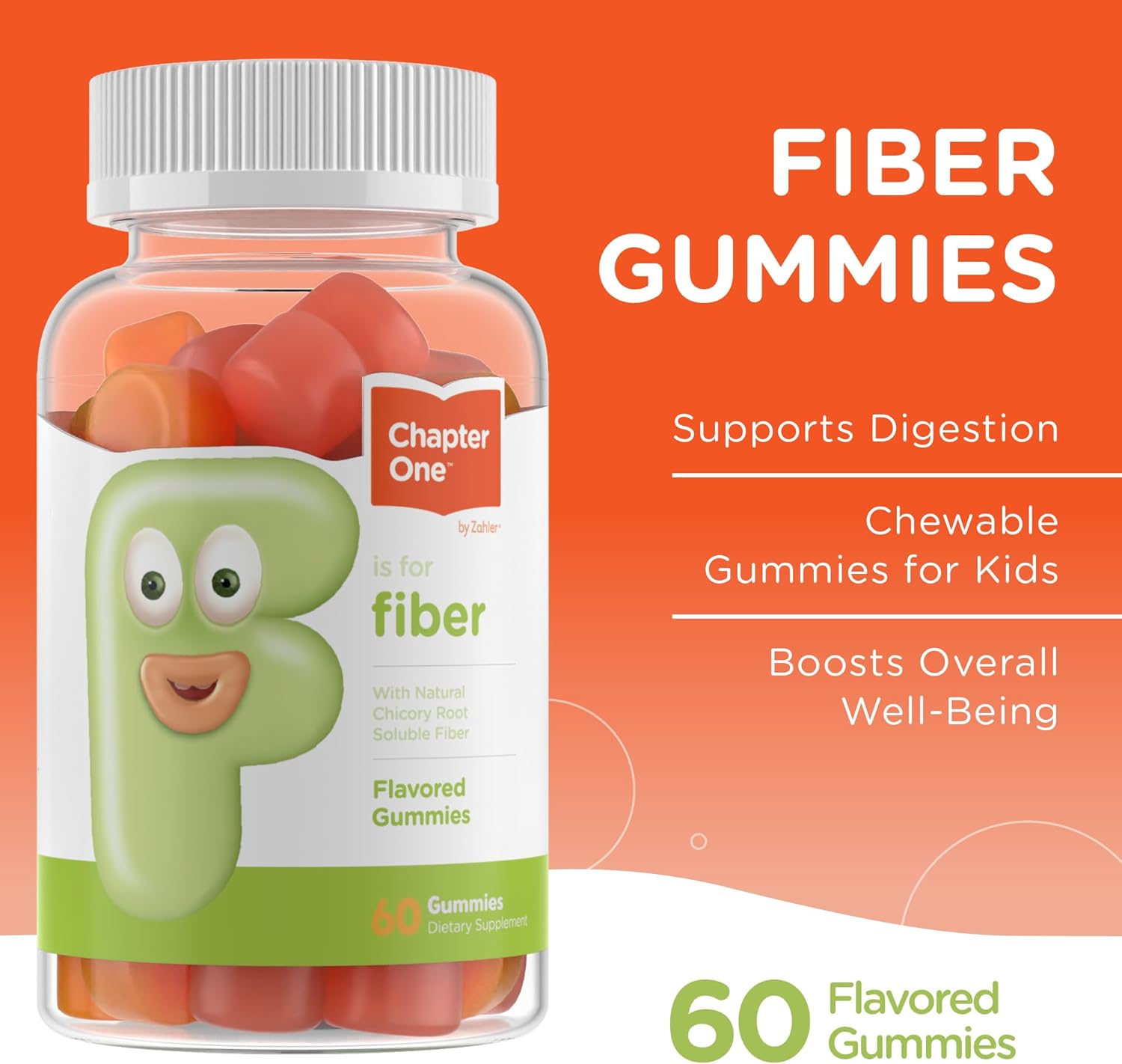 Zahler - Fiber Gummies for Adults & Kids (60 Count) for Digestion Support, Healthy Regularity & Overall Health