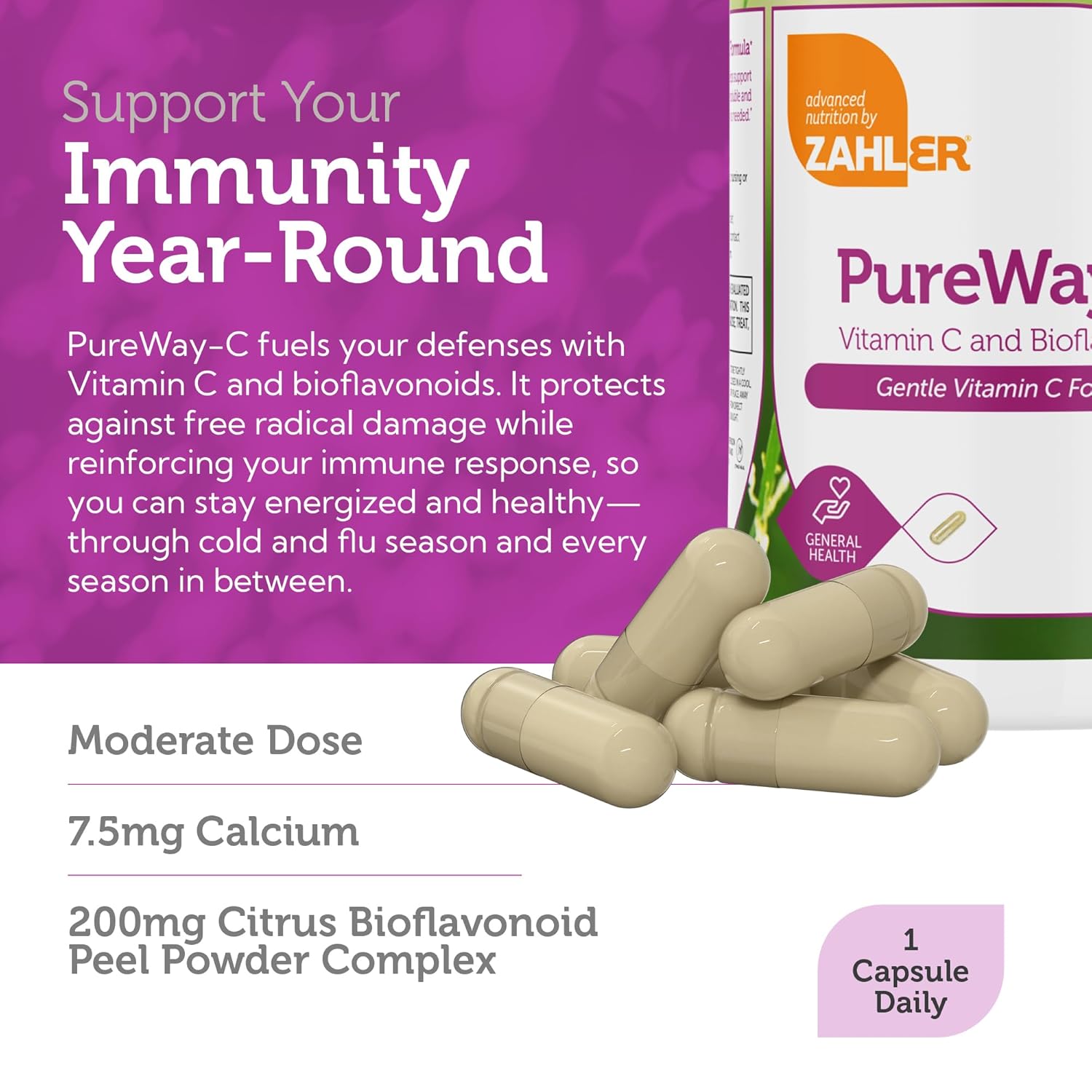 Zahler Vitamin C 500mg with Bioflavonoids - Gentle on Stomach - Immune Support - Gluten Free Non-GMO Supplement for Adults (120 Count)