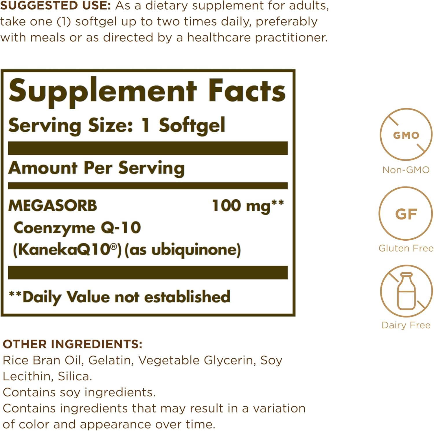 SOLGAR Megasorb CoQ-10 100 mg - 60 Softgels - Enhanced Absorption - 60 Servings