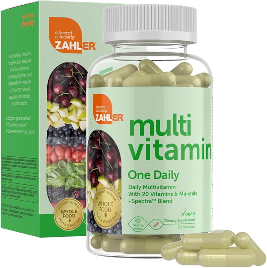 Zahler - One Daily Vegan Multivitamins for Women & Men (60 Count) Kosher Essential Vitamins & Minerals with Whole Food Spectra Blend