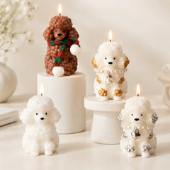 Adorable Poodle Dog Candle – Cartoon Animal Decor, Perfect Birthday/Party Favor