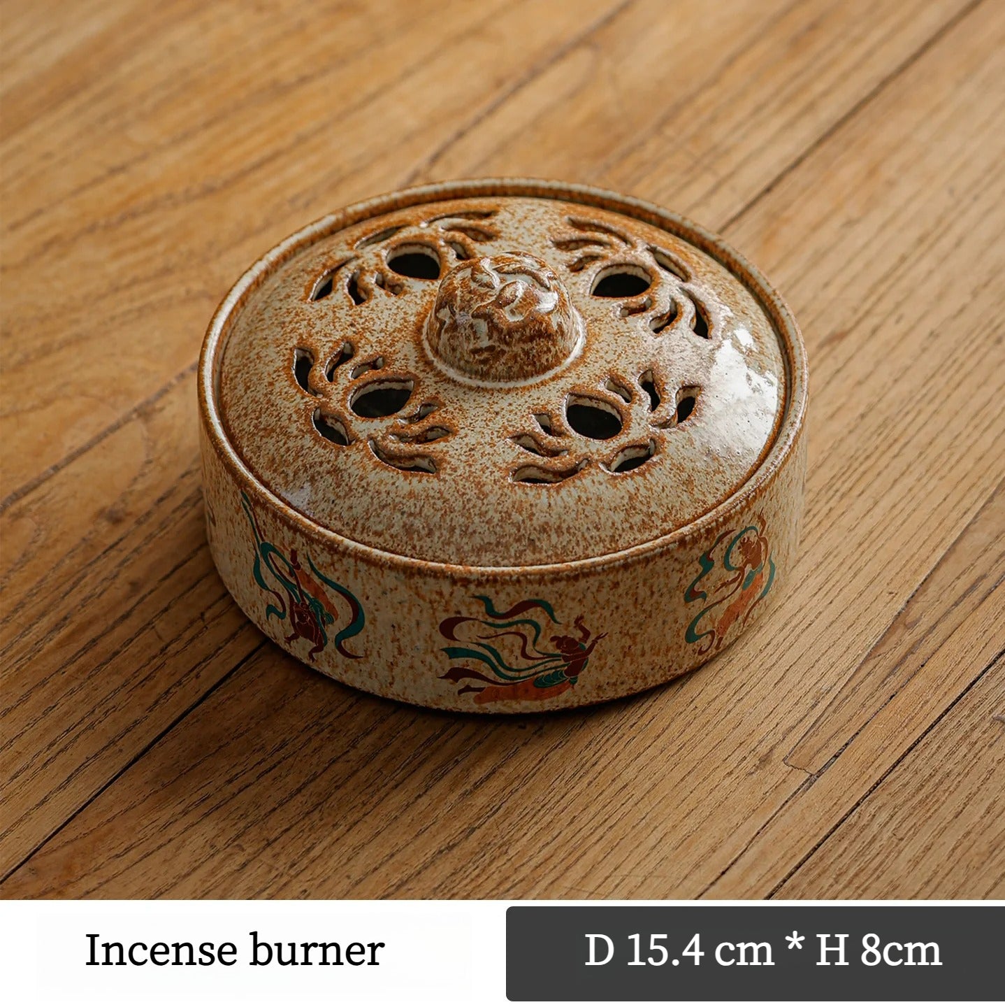 Ceramic Coil Incense Burner – Traditional Chinese Censer for 4/8/24H Coil, Tea Table & Zen Home Decor