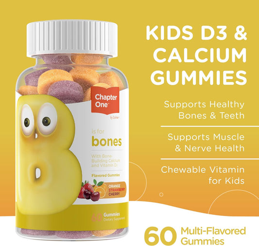 Zahler Yummy Kids Calcium Gummies 250mg Calcium Supplement with Vitamin D3 60 Count