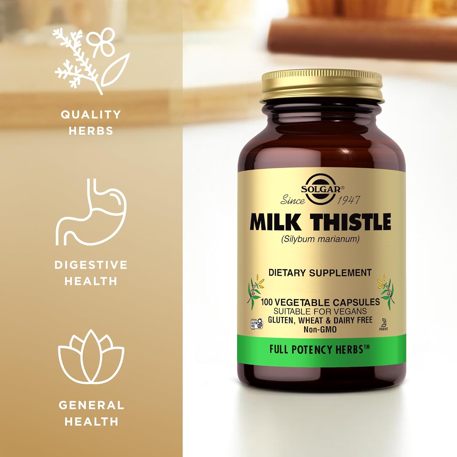 Solgar Milk Thistle - 100 Vegetable Capsules - Full Potency (FP)