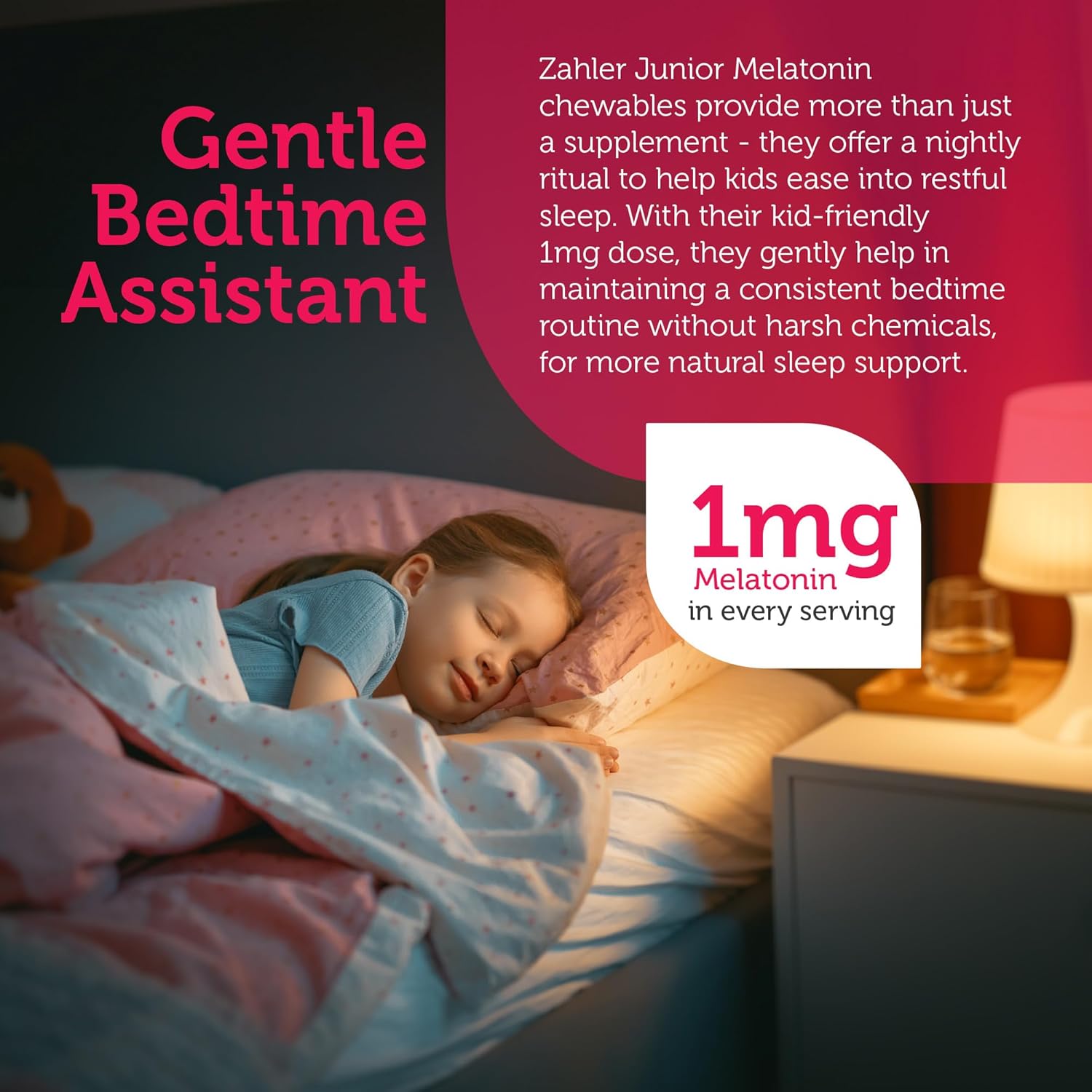 Zahler Junior Melatonin, Natural Grape, 60 Chewable Tablets (1 mg per Tablet)