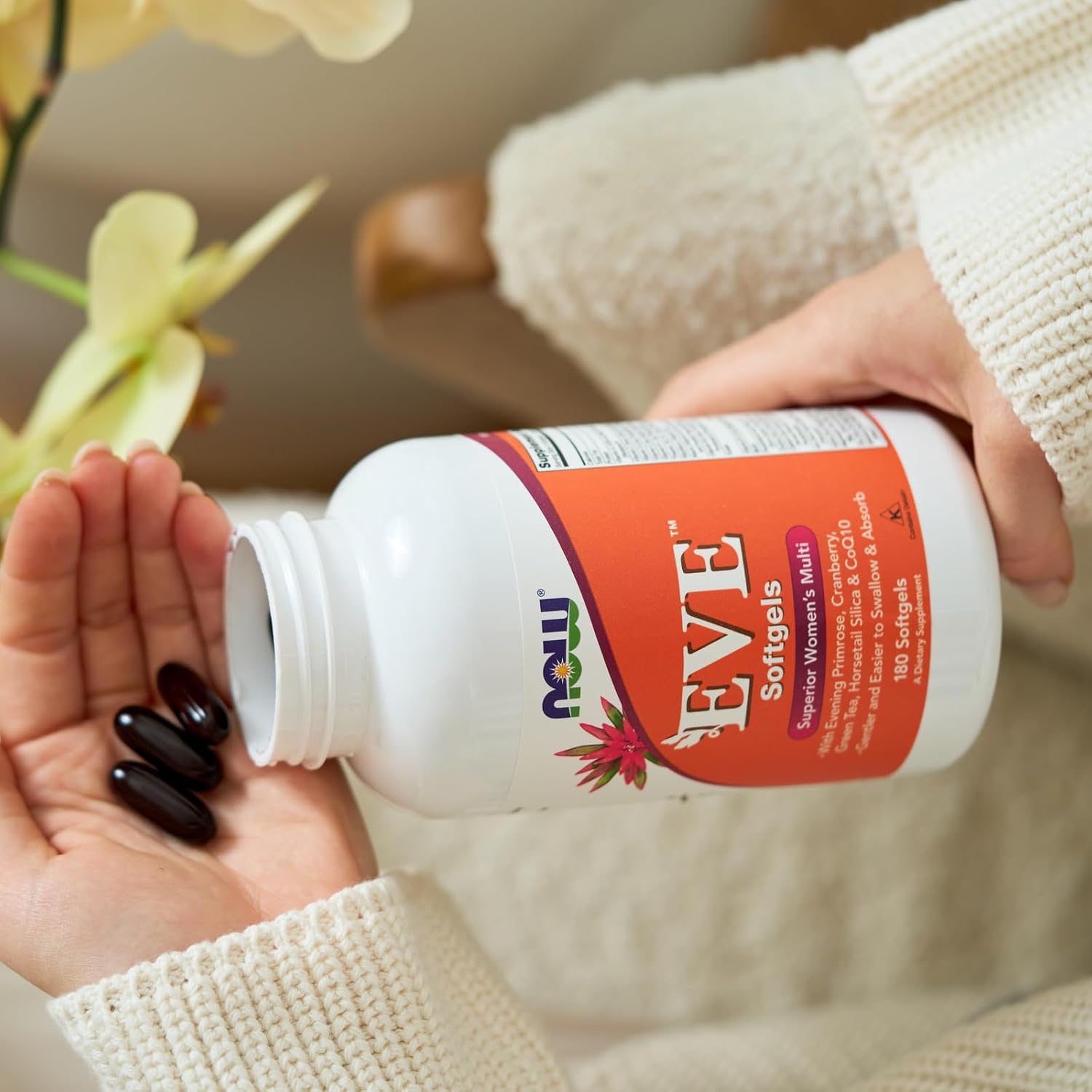 NOW Foods Supplements, Eve™ Women's Multivitamin with Evening Primrose, Cranberry, Green Tea, Horsetail Silica & CoQ10, 90 Softgels