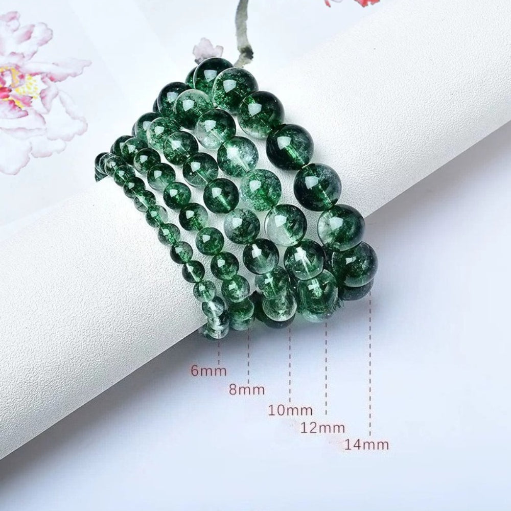 Natural Green Phantom Bracelet – Beads 6/8/10/12mm)