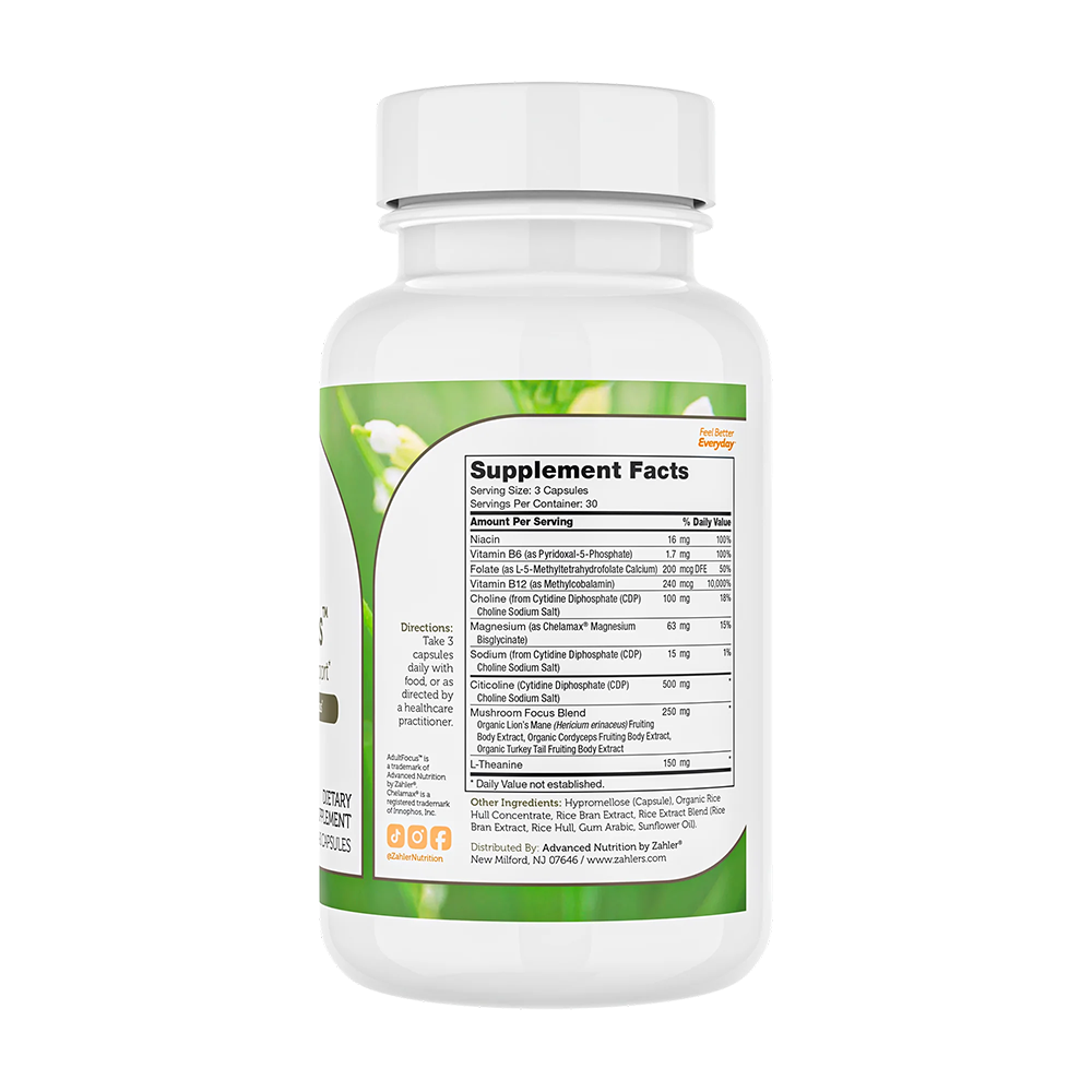 Zahler, AdultFocus Cognitive Health Support/ Comprehensive Brain-boosting,90 Capsules