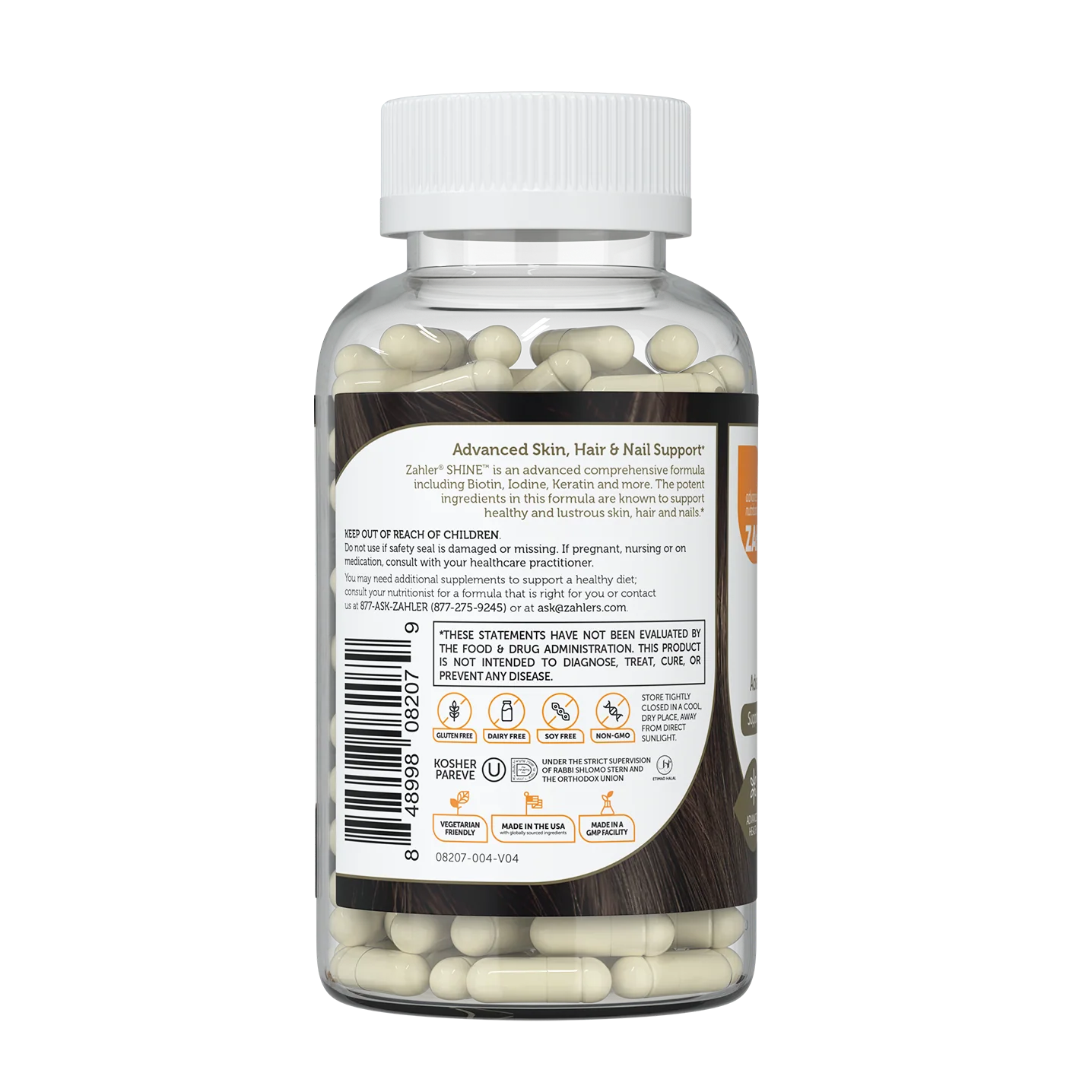 Zahler Shine Hair Skin and Nails Vitamins for Women & Men - Multivitamin for Hair Growth, Stronger Nails and Skin Health (60 Capsules)